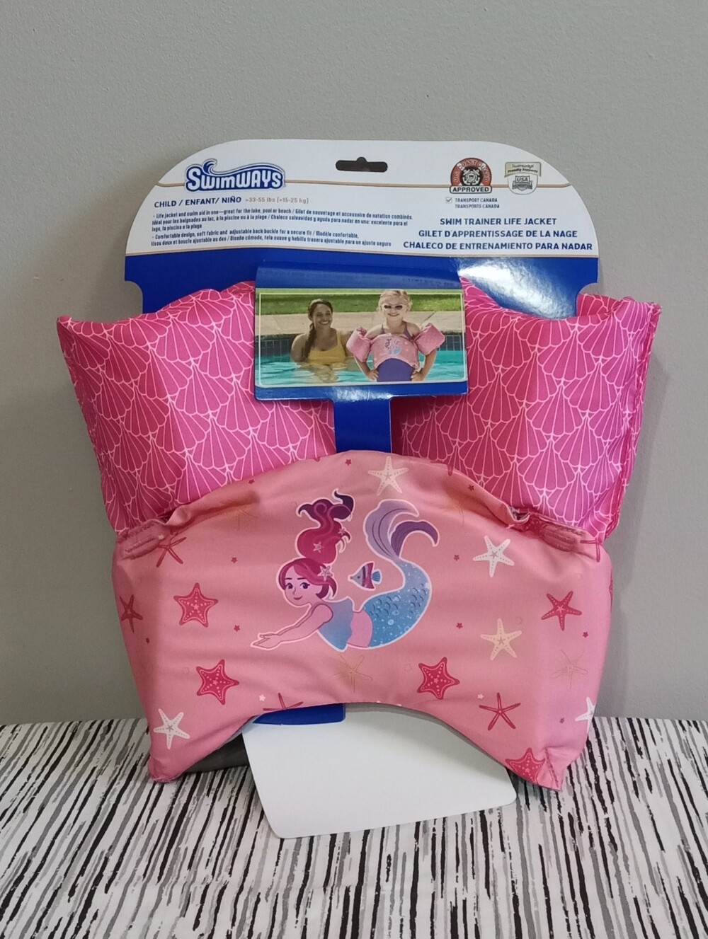 Children's Mermaid Swim Trainer Life Jacket with Armband Floats